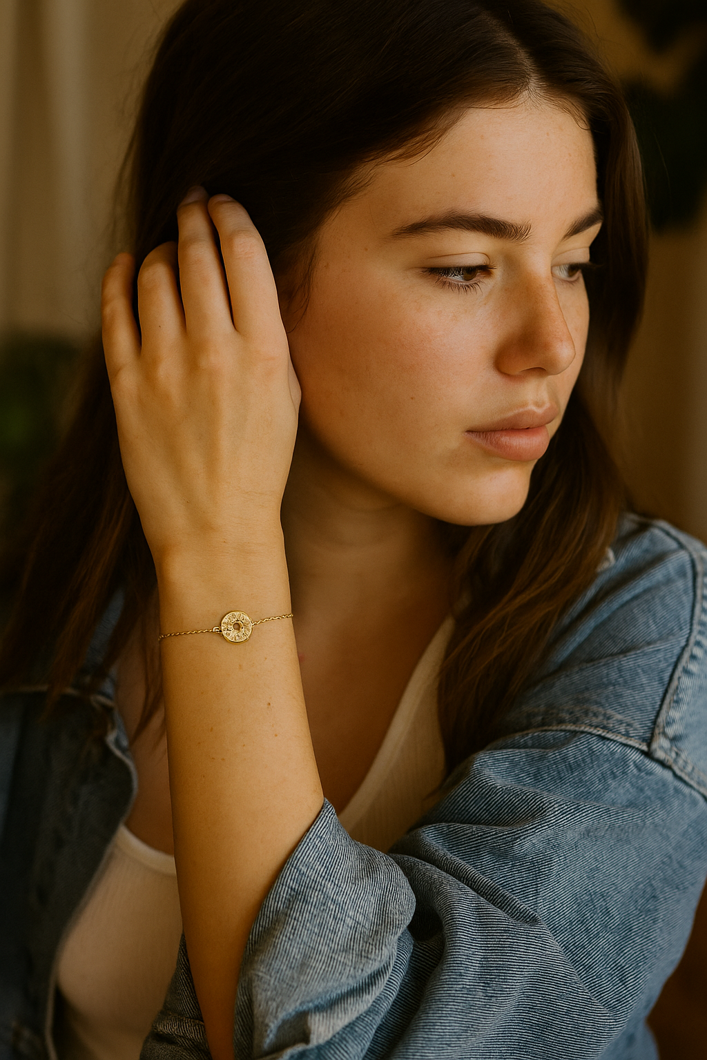 Dainty Sparkle Medallion Bracelet