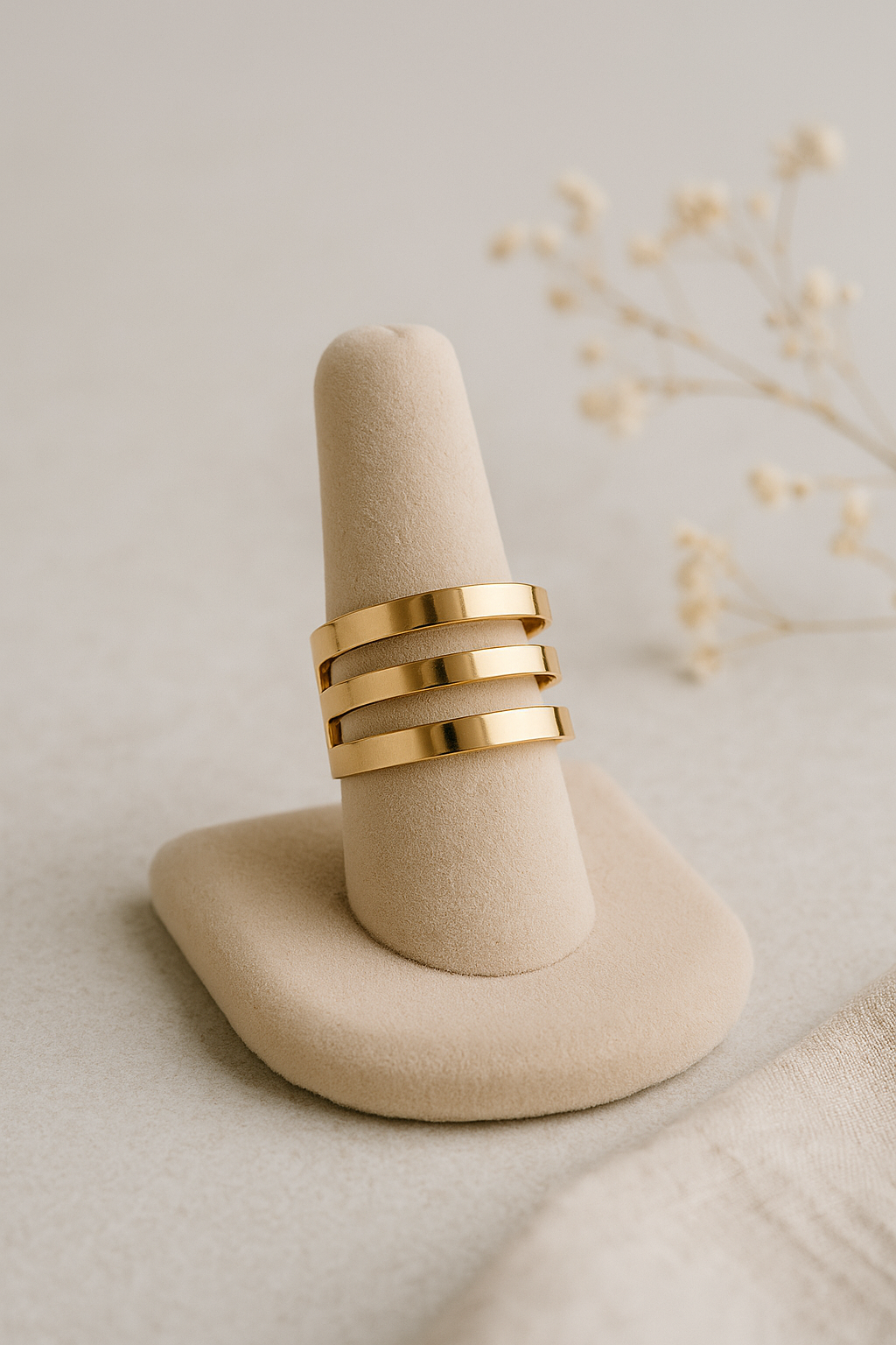 Modern Geometric Open Band Ring