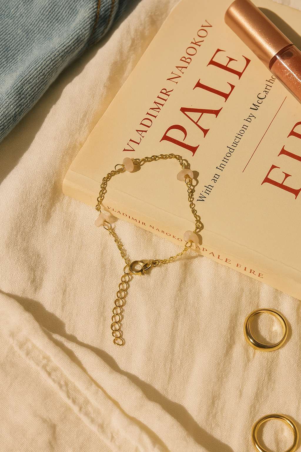 Minimal Beaded Charm Bracelet