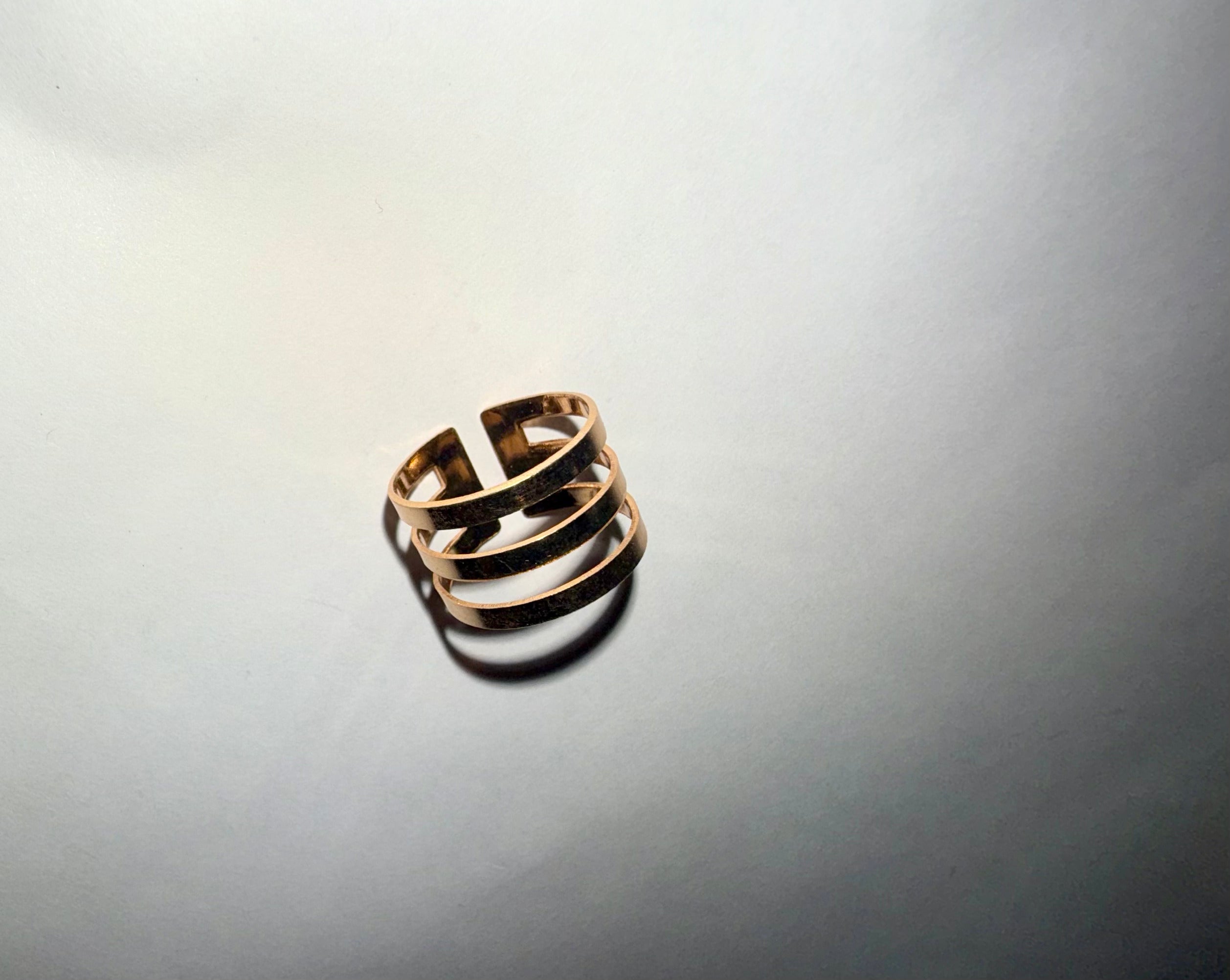 Modern Geometric Open Band Ring